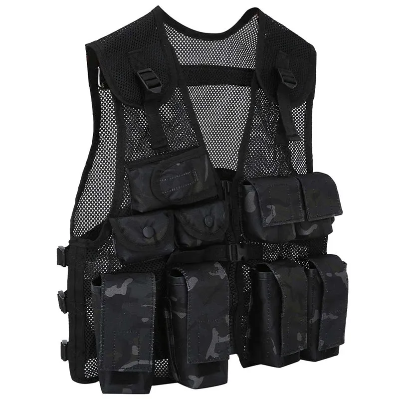 Kombat Kids Army Assault Vest Black Camo