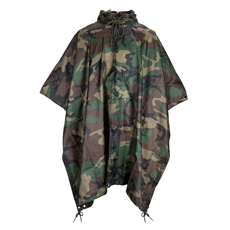 MFH Waterproof Ripstop Poncho Woodland Camo