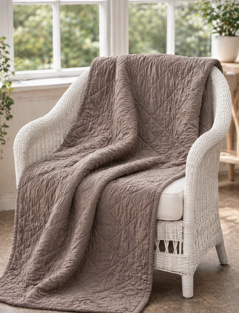 Plaid Quilt - Brown Stonewashed