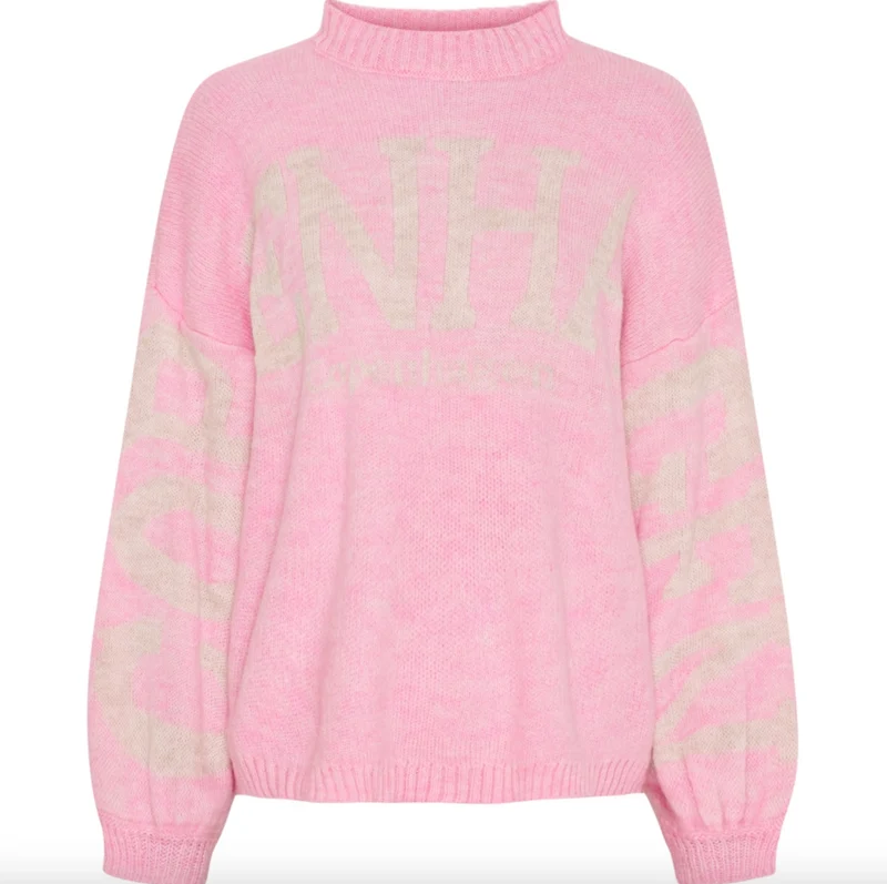 Stickad Aria Copenhagen - Rosa / Beige