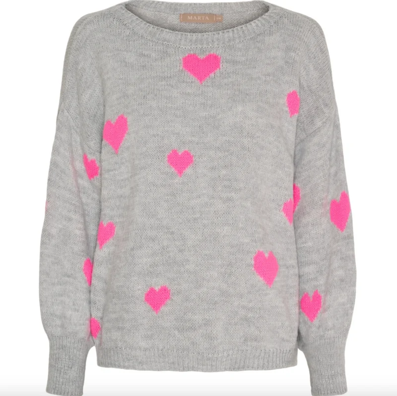 Stickad Clover Knit - Grey