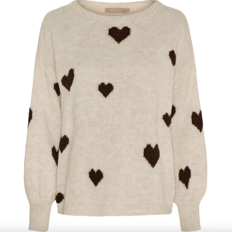 Stickad Clover Knit - Beige