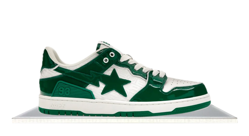 Bape SK8 Sta Green White Patent