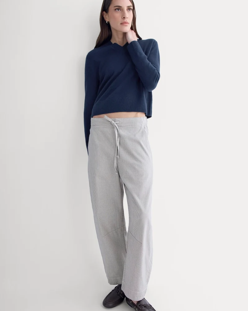 The Easy Barrel Pant | Canvas Tan / Navy