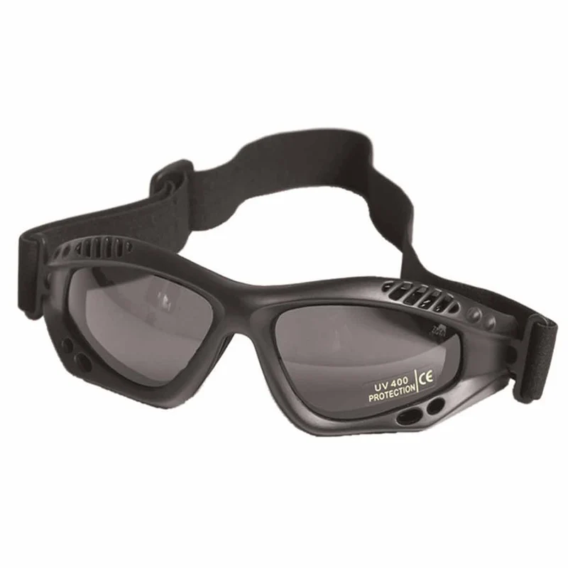 Mil-Tec Commando Goggles Air Pro Smoke Lens Black Frame