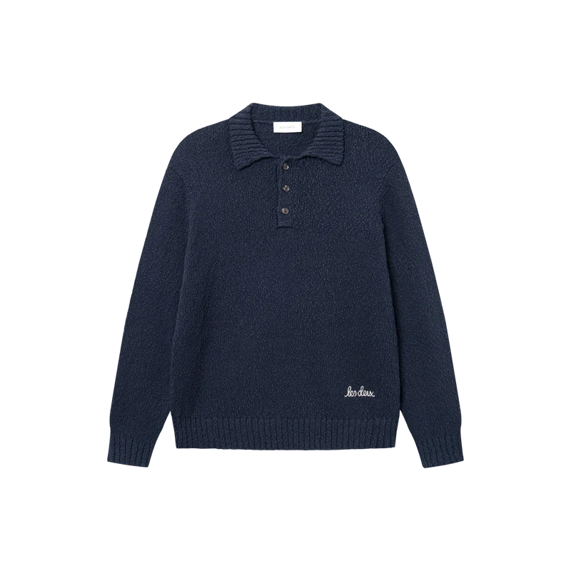 Errol Cotton Rugby Knit Dark Navy