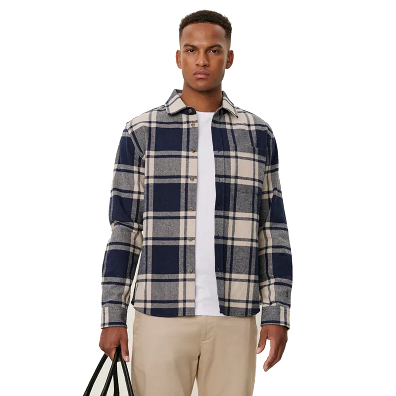 Jeremy Flannel Shirt Dark Navy/light Desert Sand