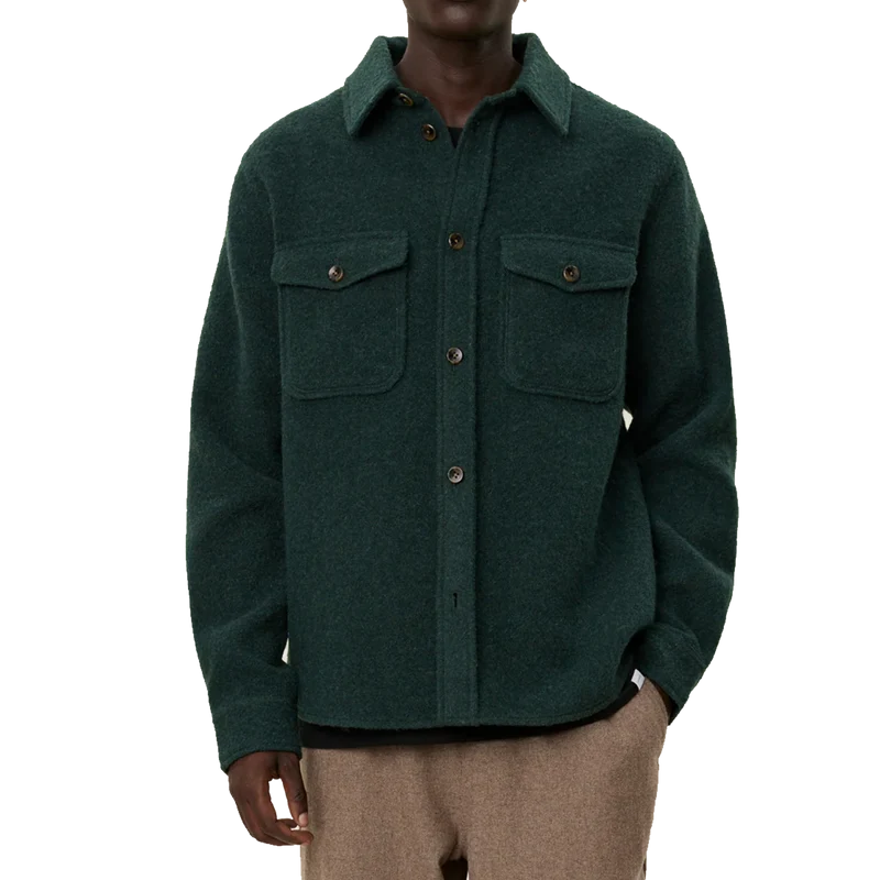 Lennon Bouclé Overshirt Pine Green
