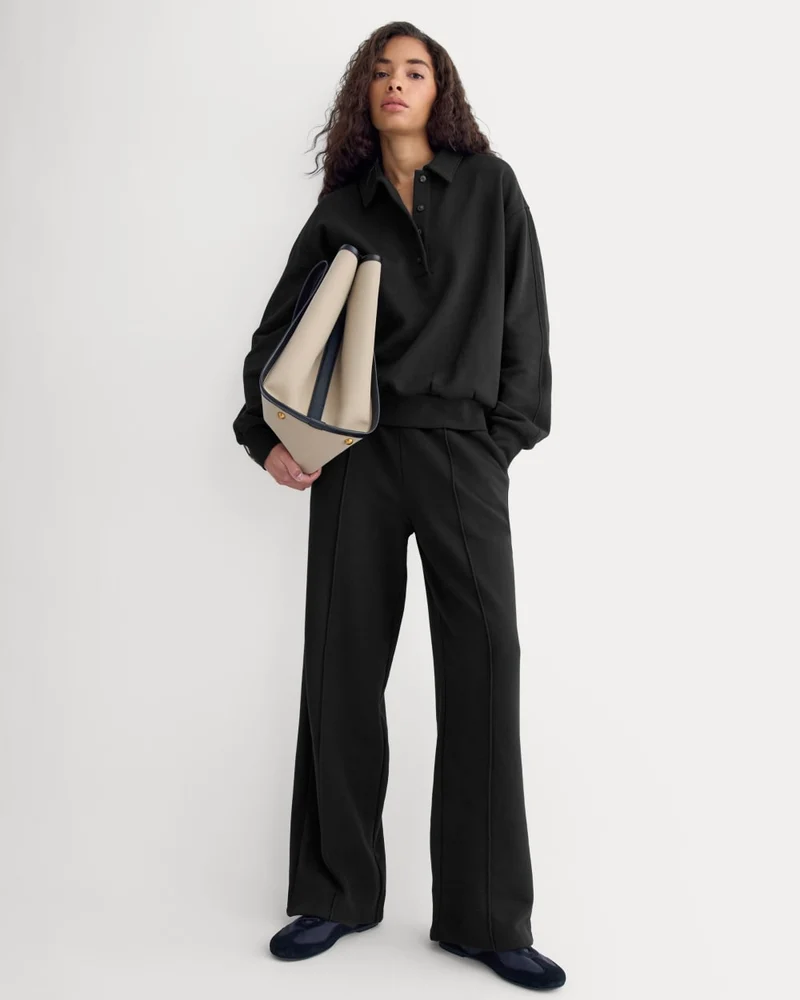 Lightweight Terry Pintuck Sweatpant | Black