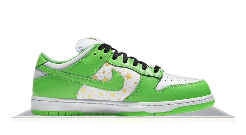 SB Dunk Low Supreme Stars Green
