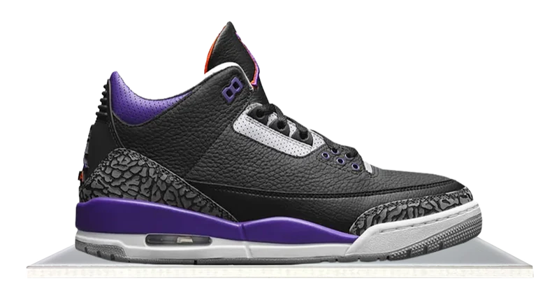 Air Jordan 3 Black 'Court Purple' (2020)