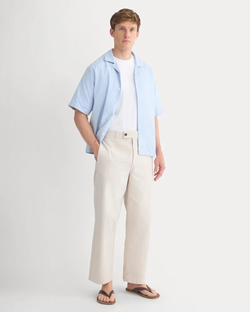 Cropped Slub Trouser | Peyote