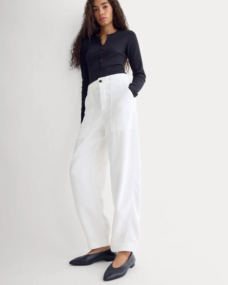 Patch Pocket Ballon Pant in Buttersoft | White