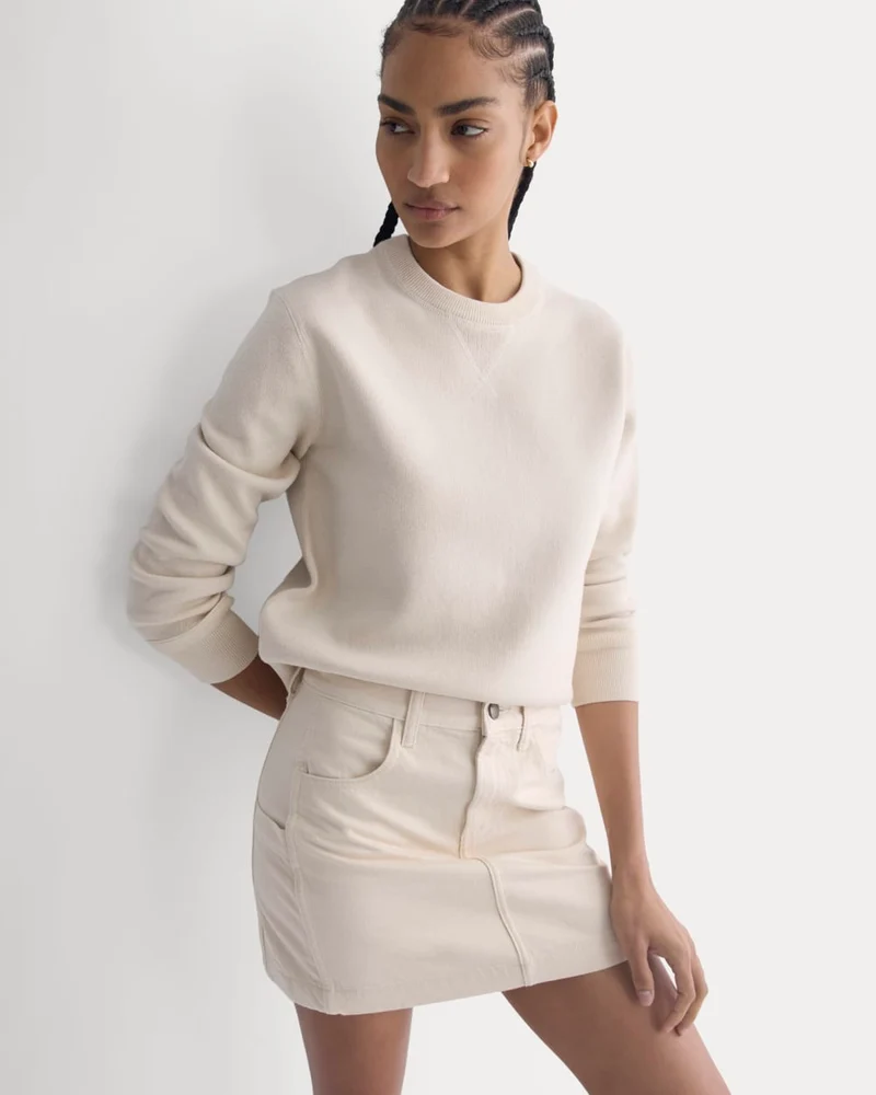 Denim Utility Mini Skirt | Calico Ecru