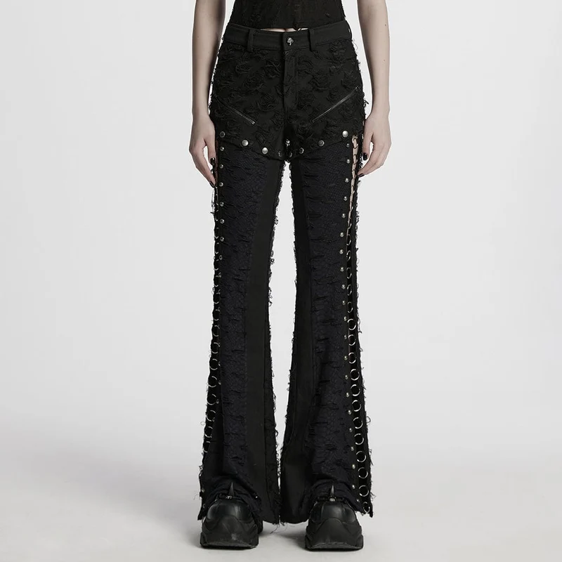 Dam Punk Ripped Split Avtagbara byxor