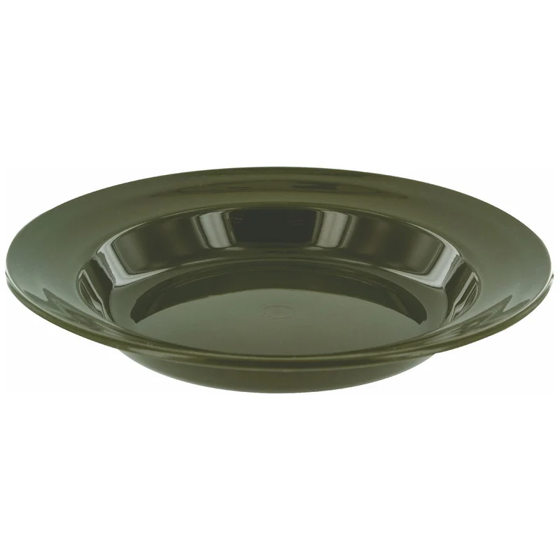 Highlander Deep Plastic Camping Plate Olive Green