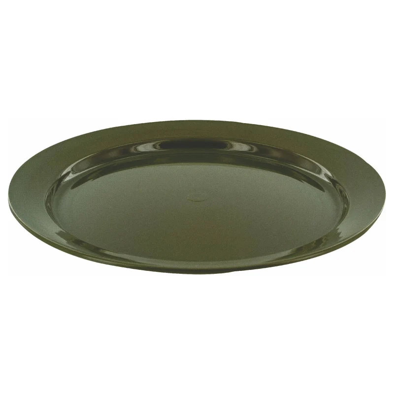 Highlander Flat Plastic Camping Plate Olive Green