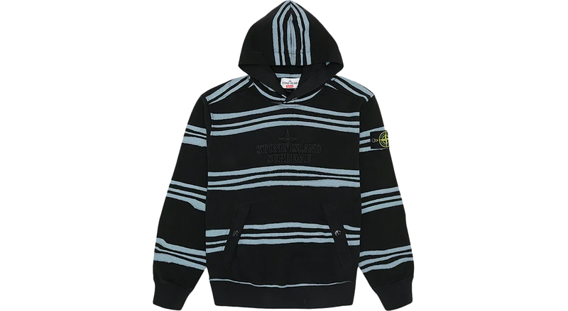Supreme Stone Island Warp Stripe Hoodie Black (FW20)