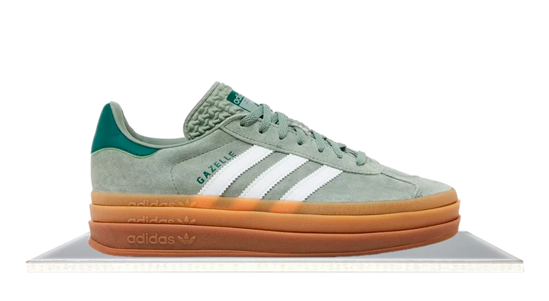 Adidas Gazelle Bold Silver Green Gum