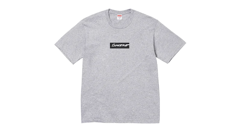 Supreme Futura Box Logo Tee Heather Grey