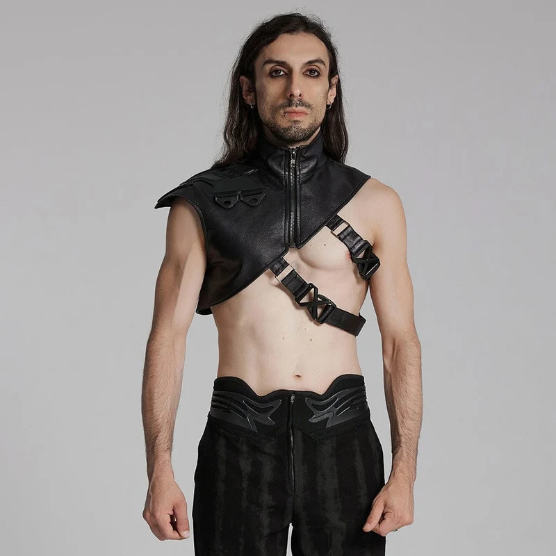 Cyberpunk-sele med dragkedja för män för män