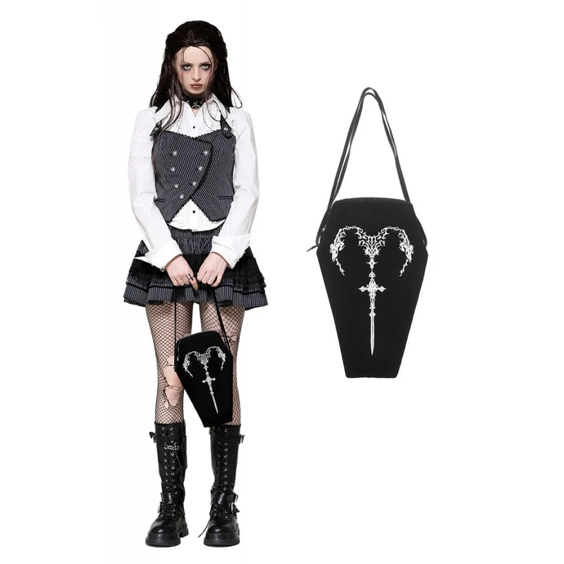 Gothic Horned Broderad kistväska för kvinnor