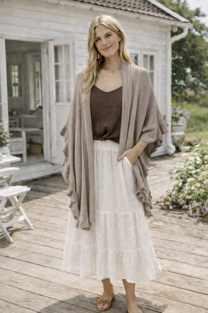 Sjal Taupe