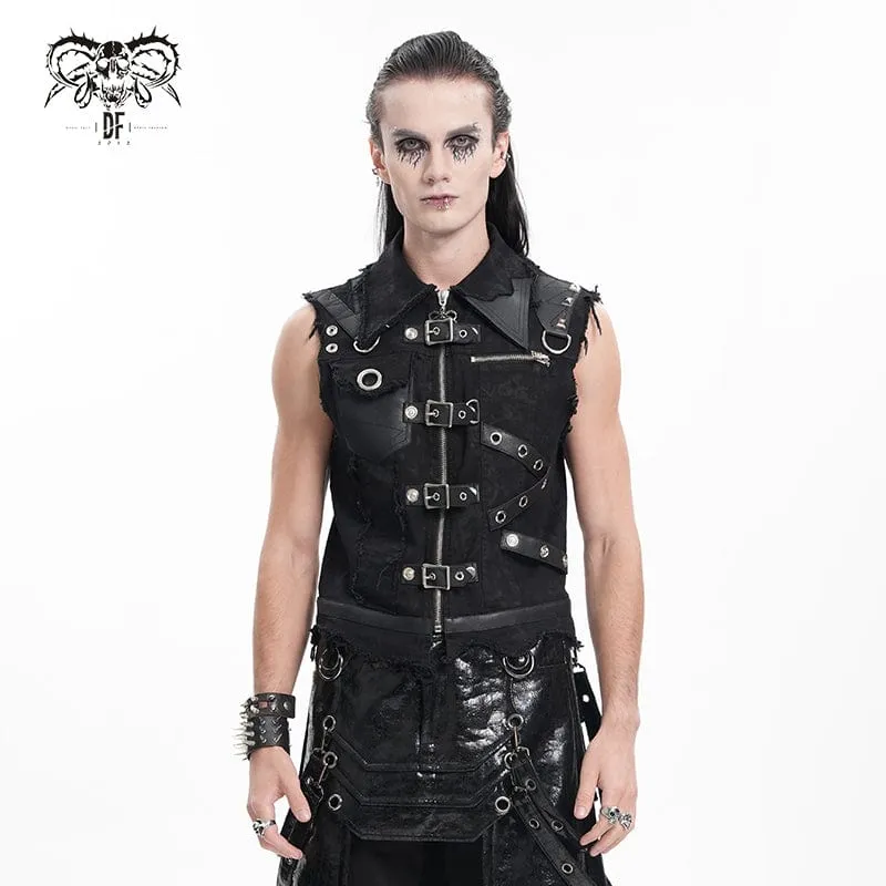 Gothic öglor med spänne, sliten väst för män