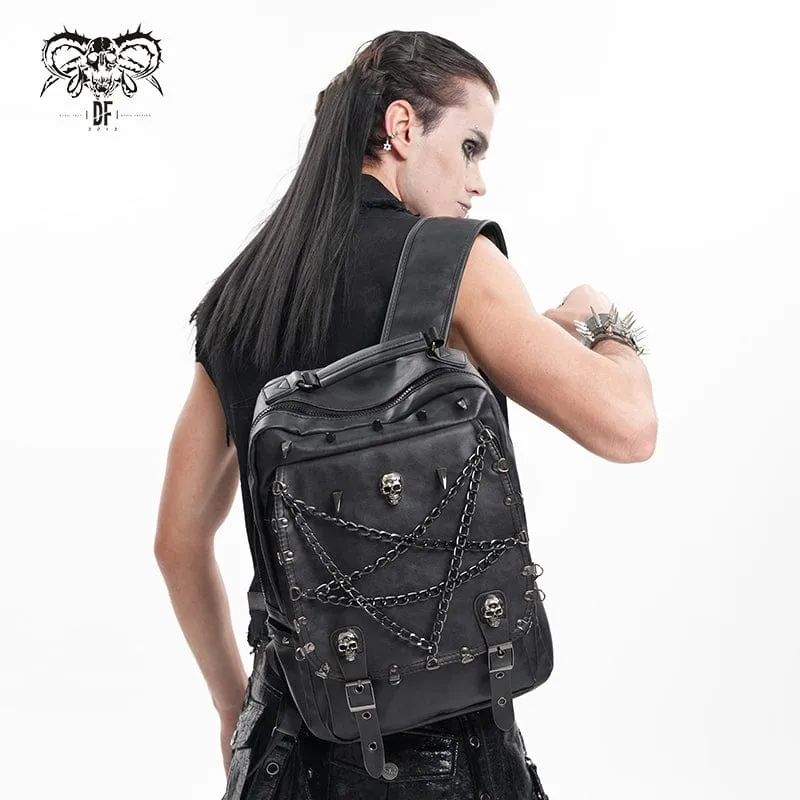 Gothic Spänne Nitar Skull Bag för män
