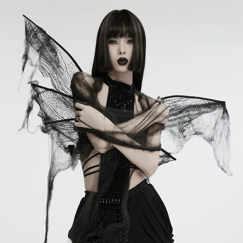 Gothic Butterfly Mesh Vingar för kvinnor
