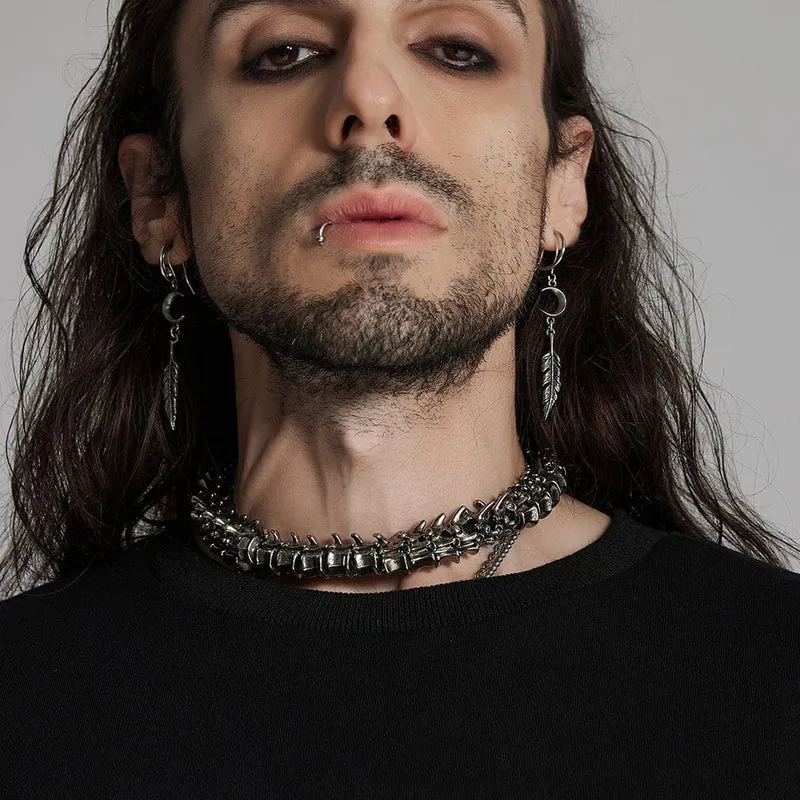 Punk Spine Magnetic Buckle Choker för män