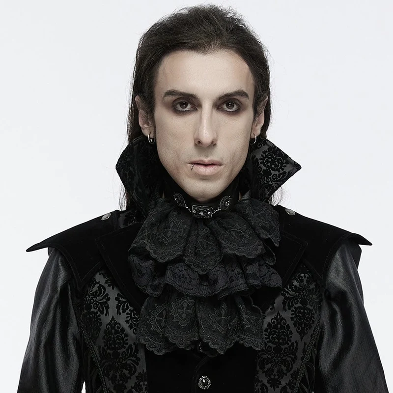 Gothic Mesh Diamond Neckwear med spets för män