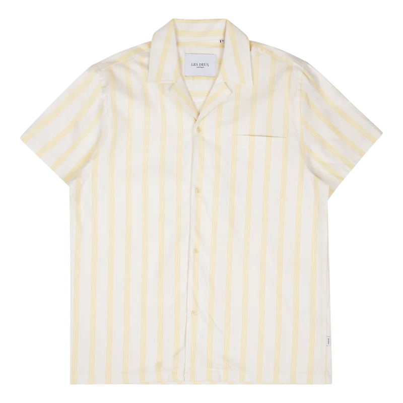 Les Deux Lawson Stripe Ss Shirt lemon Sorbet