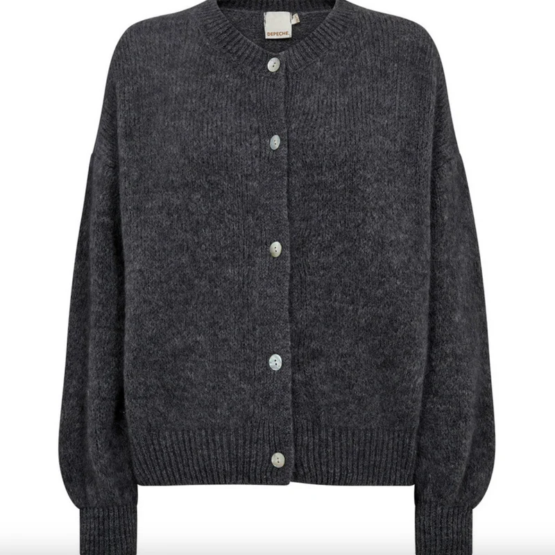 Alpaca-cardigan Depeche - Grey Melange
