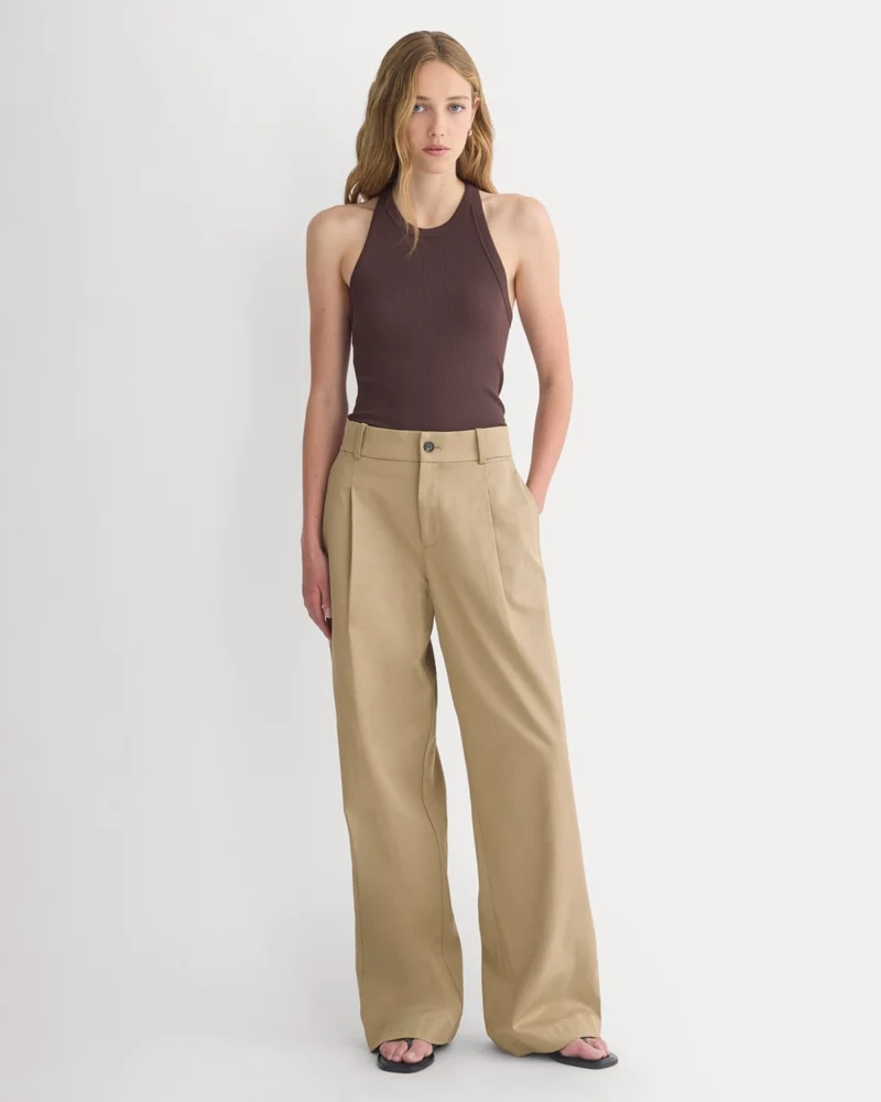 Wide-Leg Trouser in Buttersmooth | Ash Brown | 32" Inseam