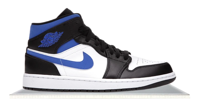 Air Jordan 1 Mid White Black Racer Blue