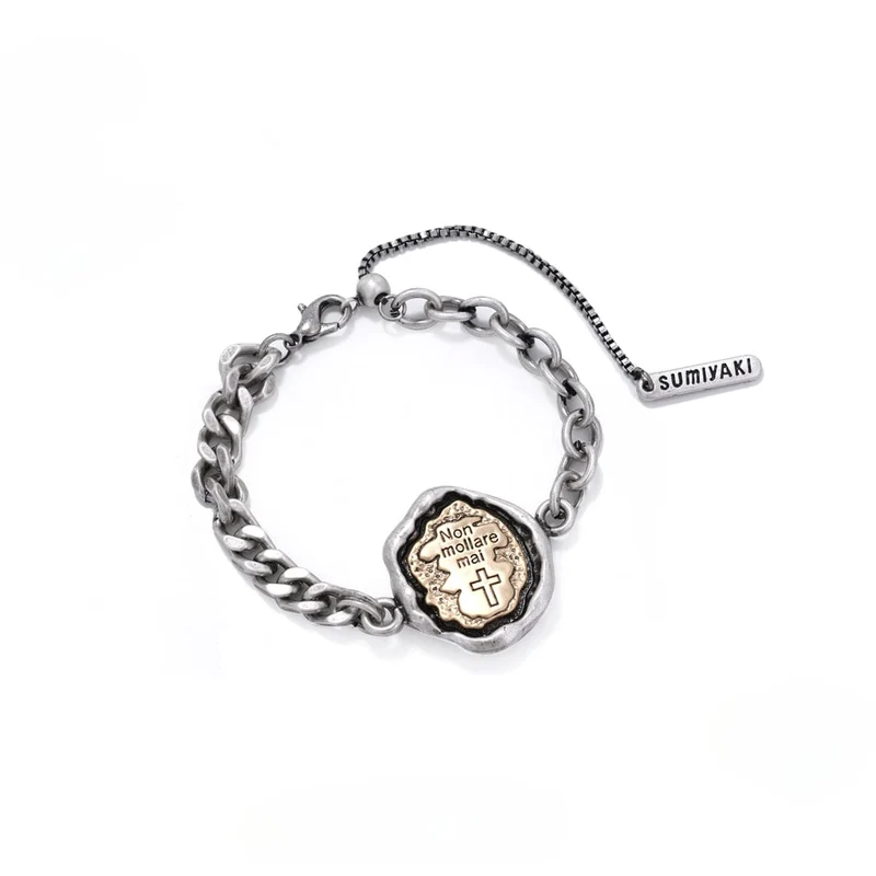 Kvinnors Punk Cross Armband i kontrastfärg