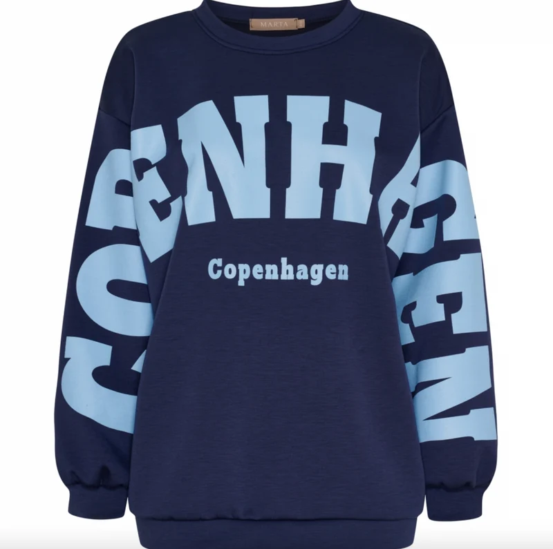 Blus Hibiscus - Navy / sky