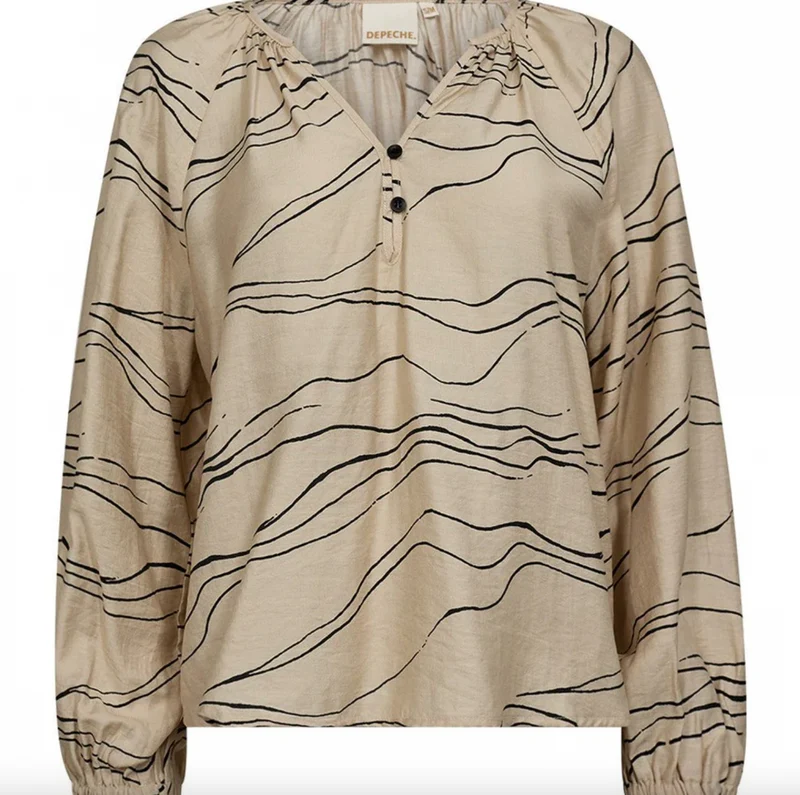 Blus Evy - Cream Graphic