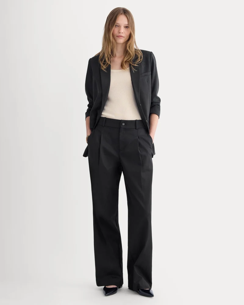 Wide-Leg Trouser in Buttersmooth | Black | 30" Inseam