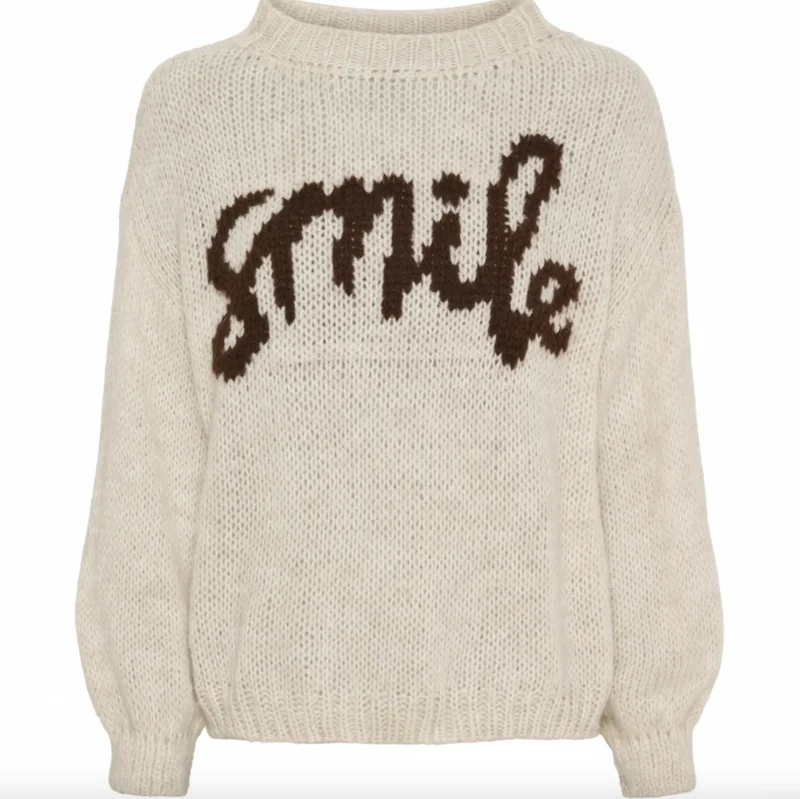 Stickad Smile - Beige