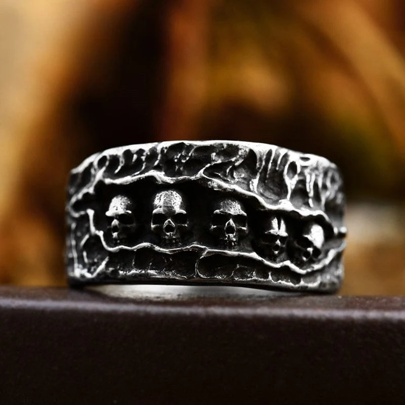 Punk Multi-skull Ring för män