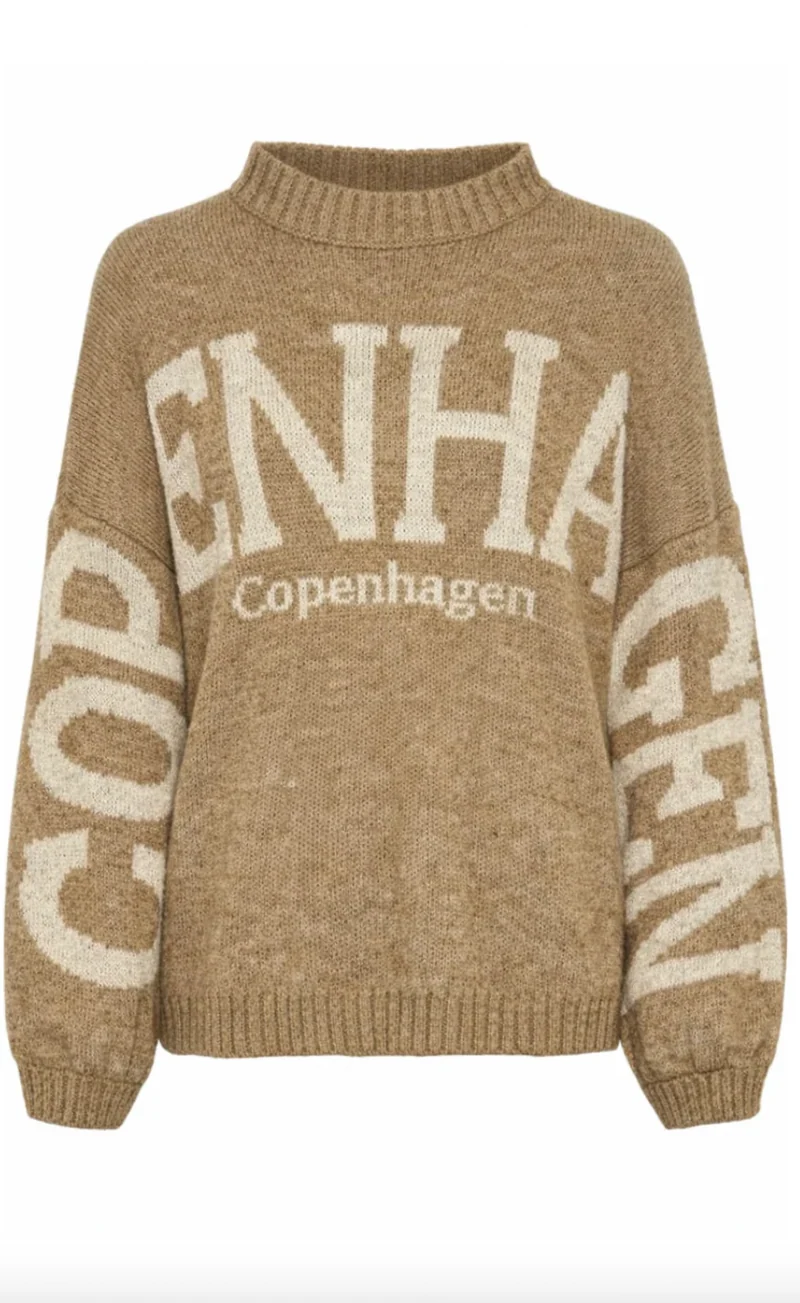 Stickad Aria Copenhagen - Fango / beige