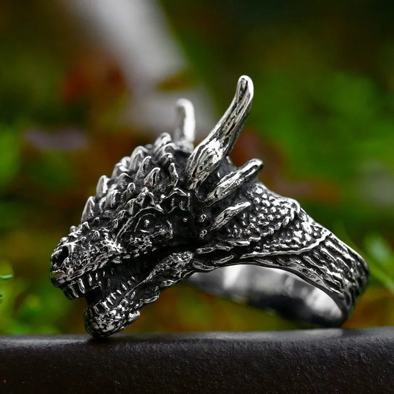Punk Dragon Ring för män