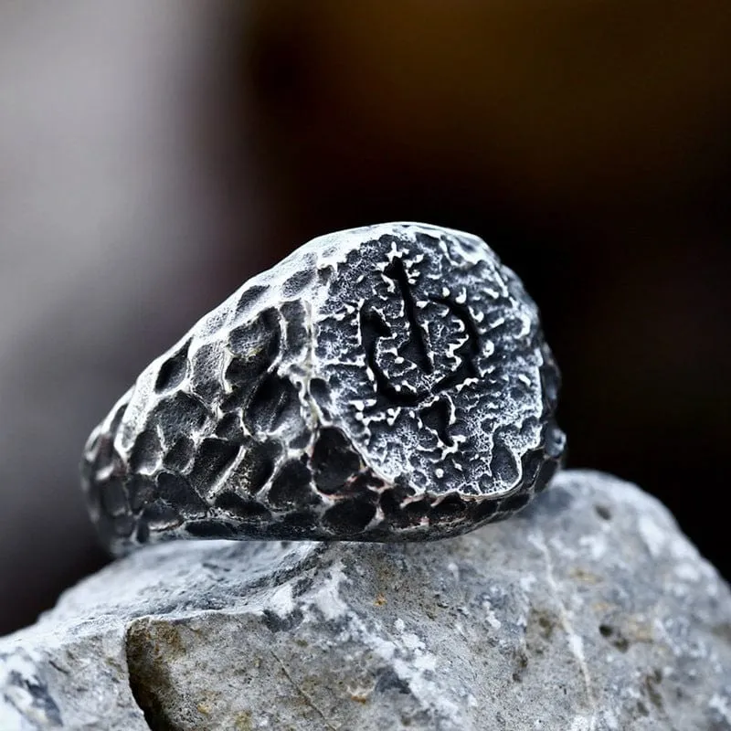 Punk Irregular Imitation Stone Ring för män