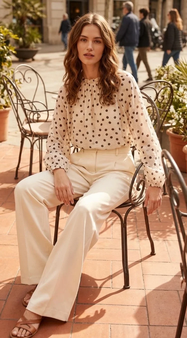 Blus DOTS - beige