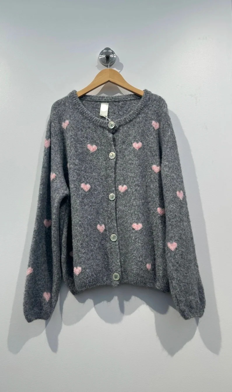 Cardigan Alpaga - Hjärtan