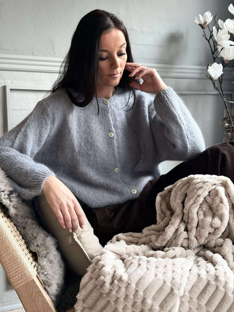 Cardigan Mohair - Grå