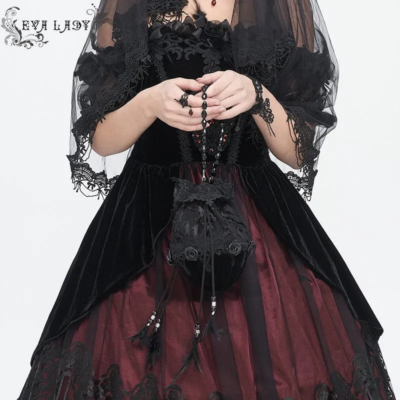 Gothic Lace Splash Beaded Miniväska för kvinnor