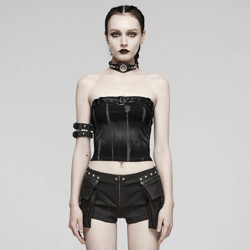 Punk Spänne Eyelet Bustier för kvinnor